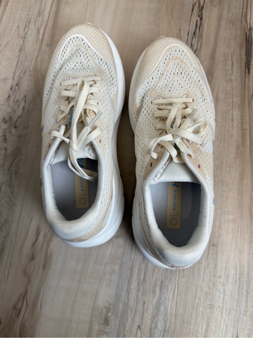 Hoka One One Cream Knit Running Shoes